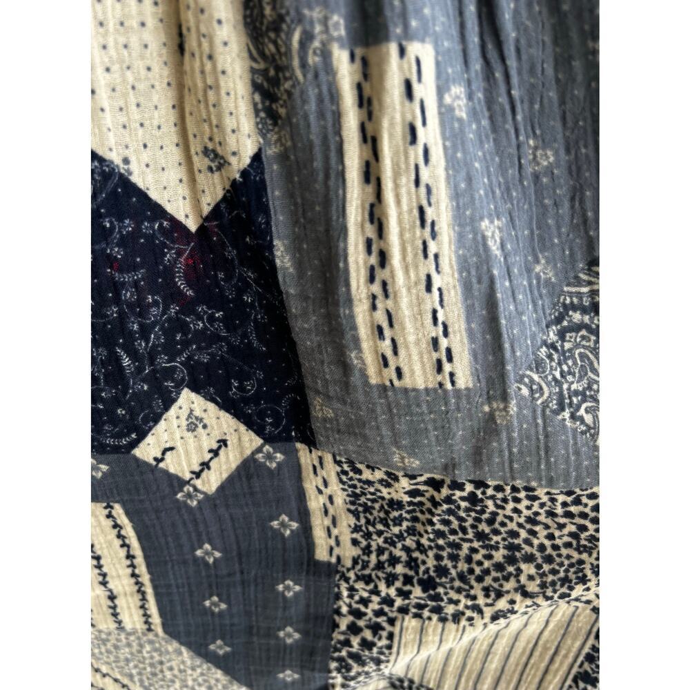 Wonderly Blue Patchwork Pattern Smocking Dolman S… - image 7